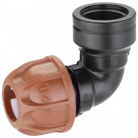 Gomito Ø 20mm filetto 3/4” F.